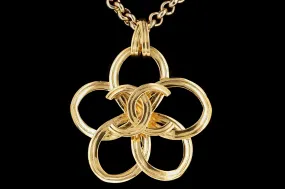 1990's Rare Chanel Gold Plated Pendant Necklace