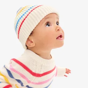 Baby cotton rainbow stripe beanie