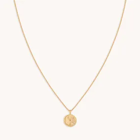 Cancer Zodiac Pendant Necklace in Gold