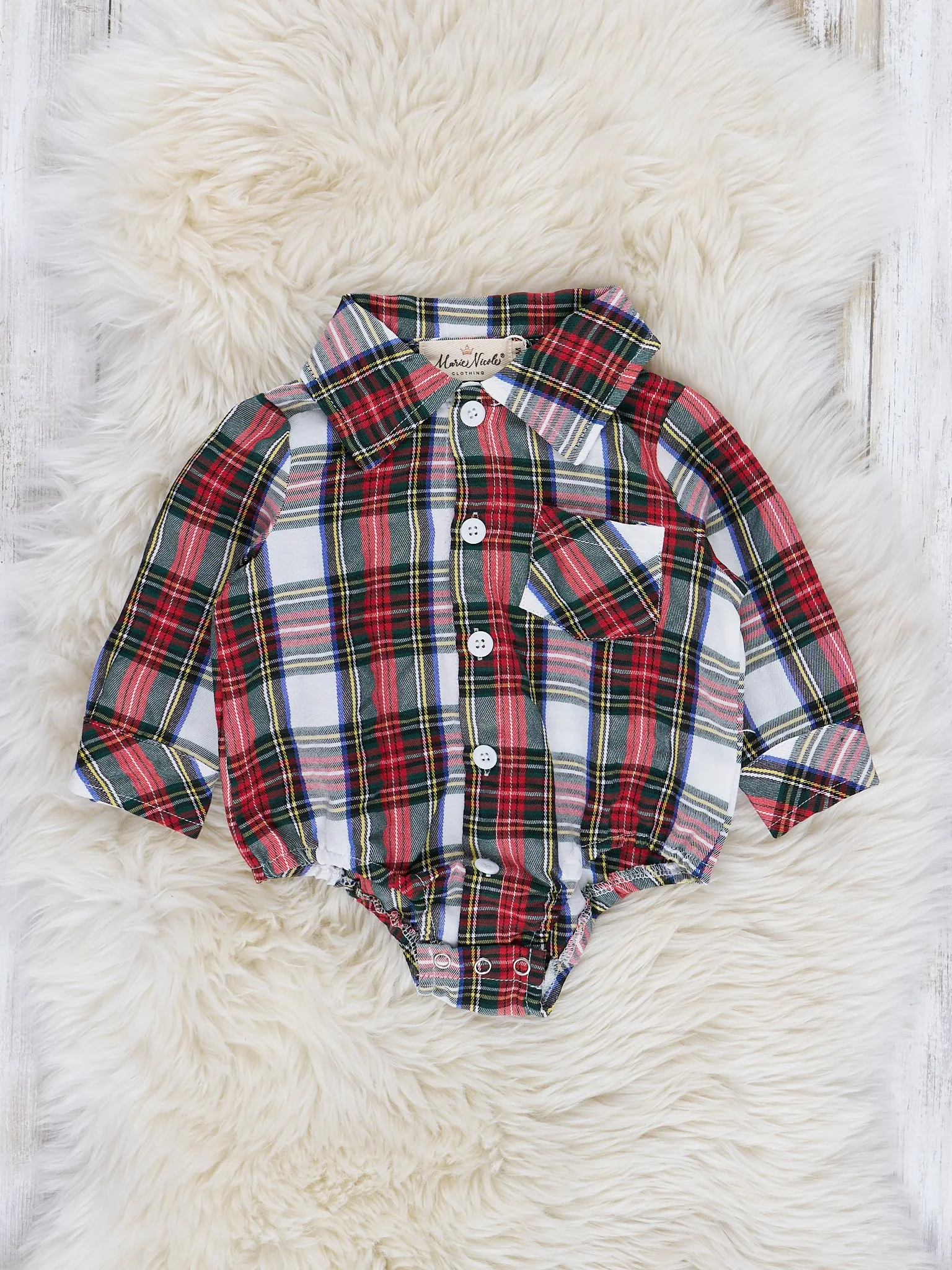 Classic Winter Holiday Plaid Romper