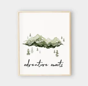 Forest Friends Mountain Adventure Digital Print