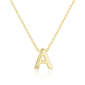 Gold Plated Initial Necklace Letter A Created with Zircondia® Crystals