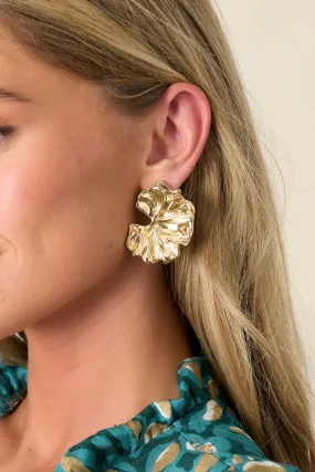 Ivy Leaves Gold Earrings