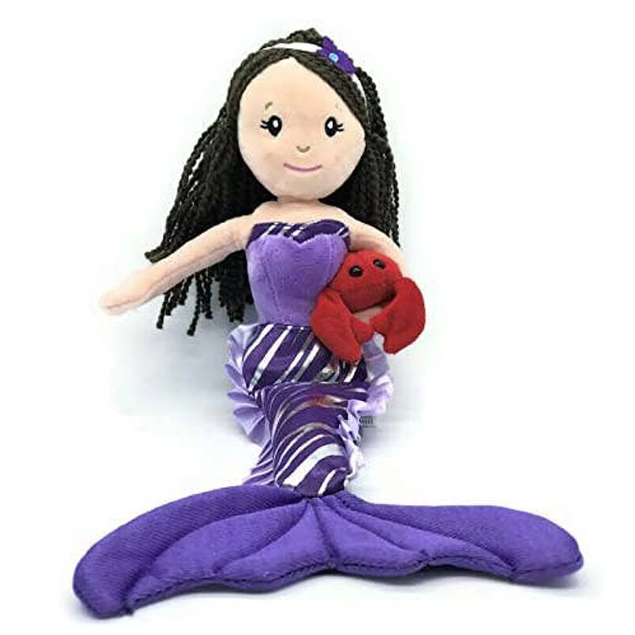 Mermaid Doll with Red Crab Friend Plush Toy - Assorted Colors