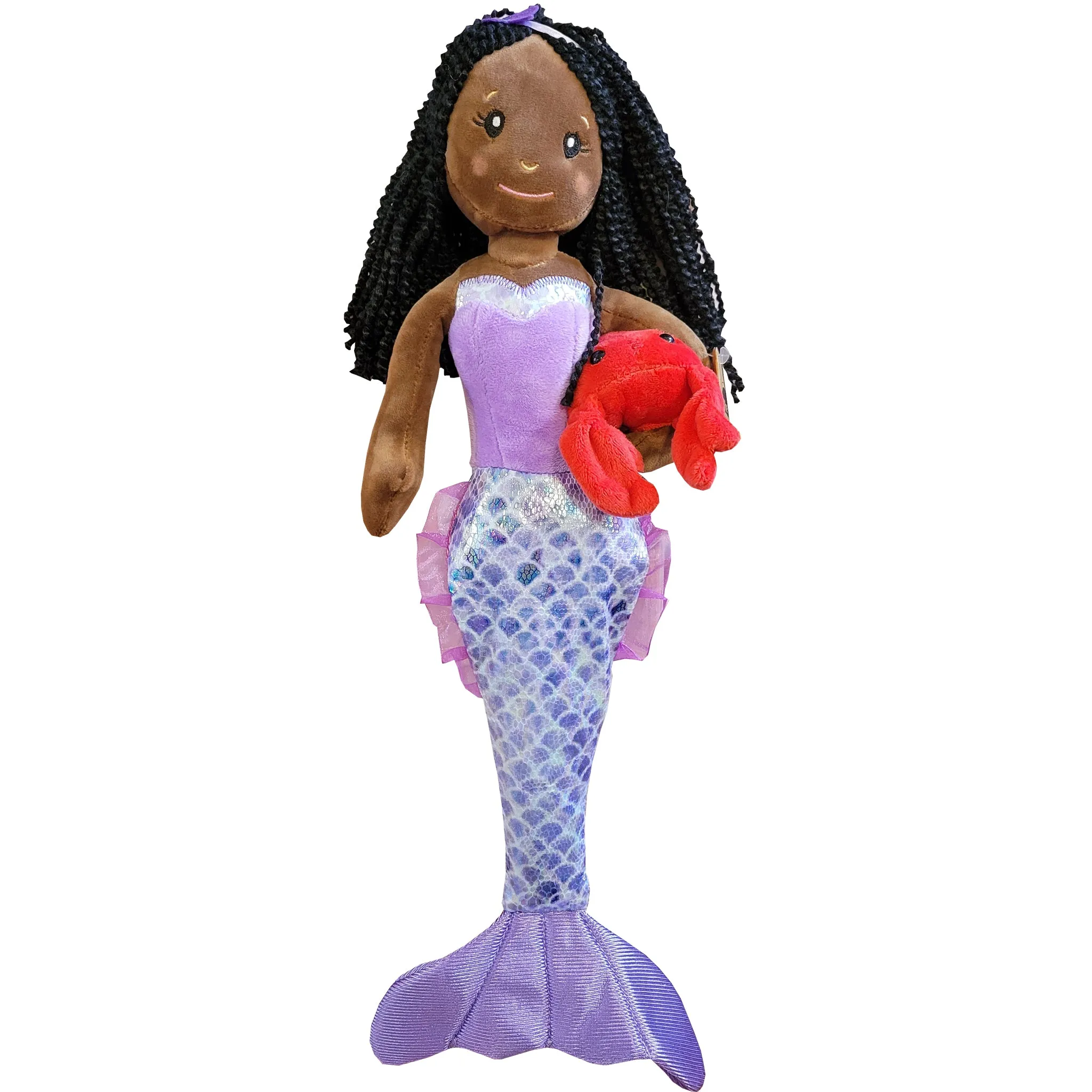 Mermaid Doll with Red Crab Friend Plush Toy - Assorted Colors