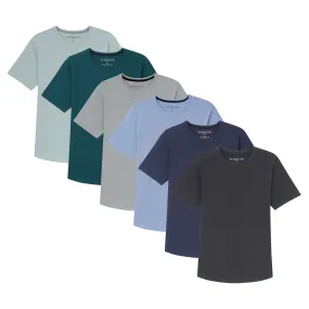 Organic Crew Neck T-Shirt 6 Pack / Seaside