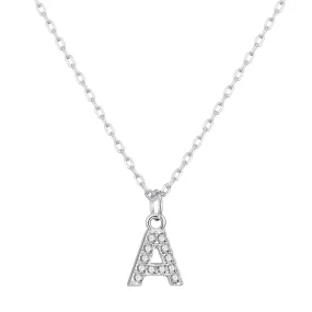 Pave Initial Necklace Letter A Created with Zircondia® Crystals