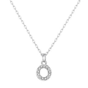 Pave Initial Necklace Letter O Created with Zircondia® Crystals