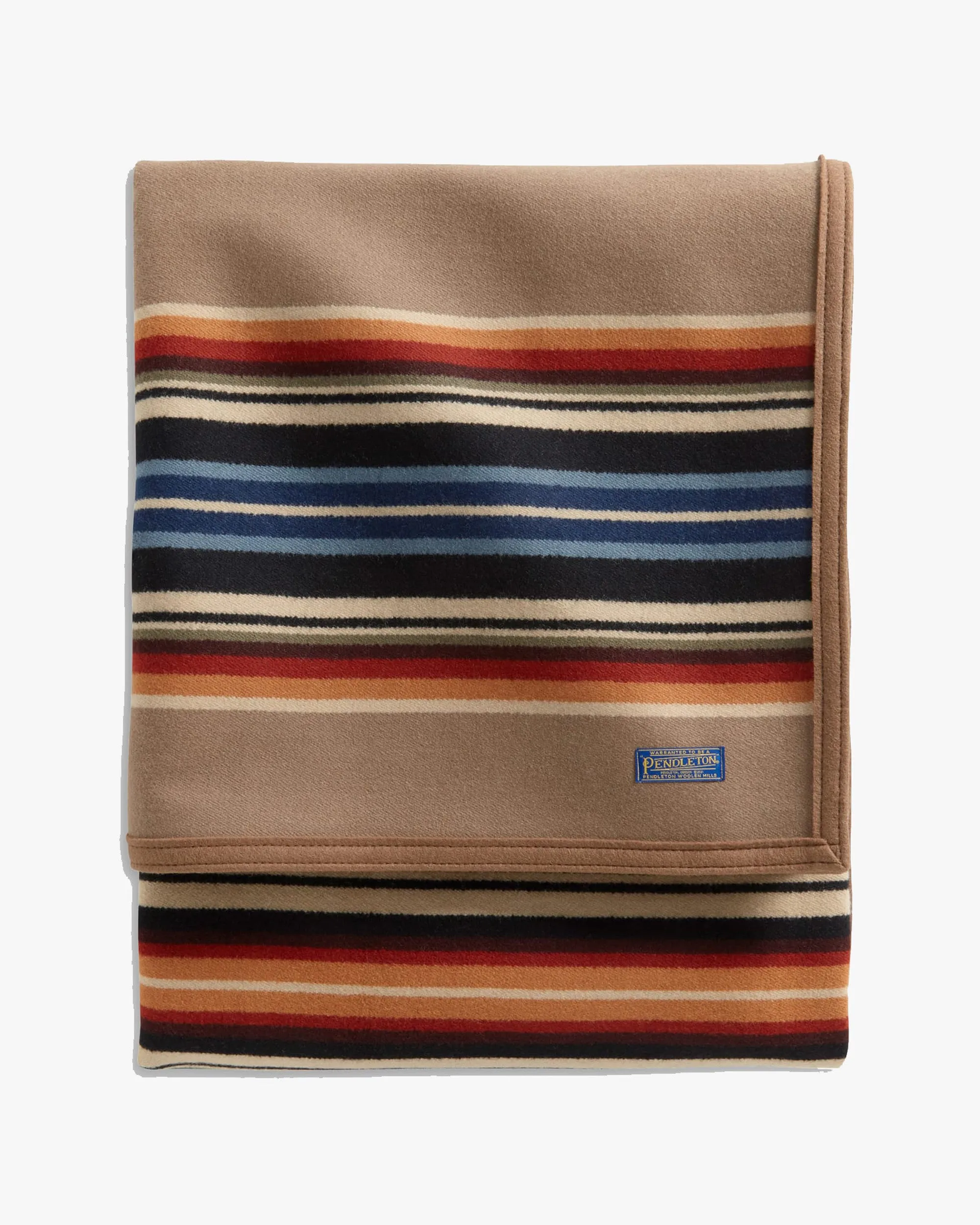 Pendleton Jacquard Serape Wool Robe Blanket - Grey Horse Khaki