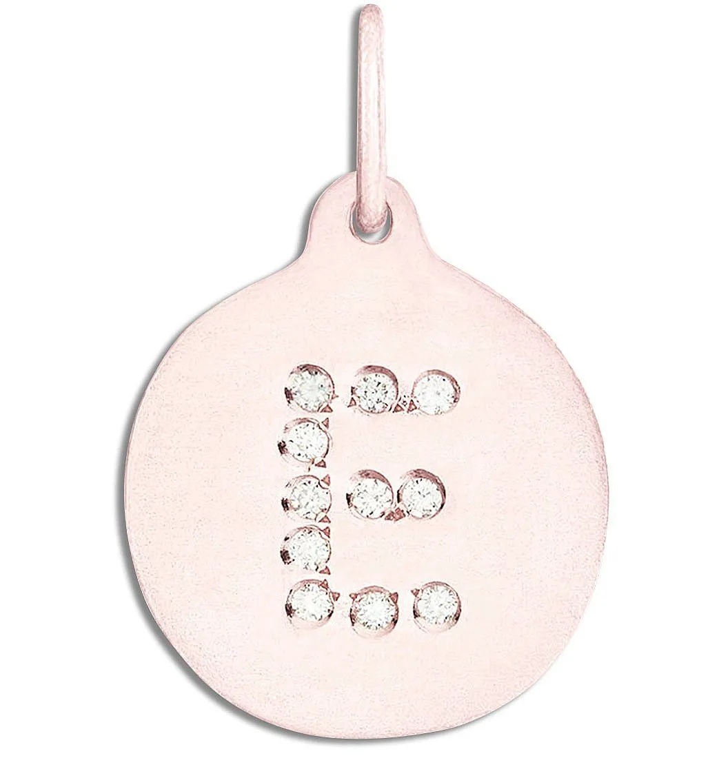 "E" Alphabet Charm Pavé Diamonds