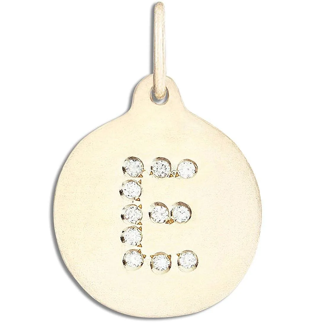 "E" Alphabet Charm Pavé Diamonds