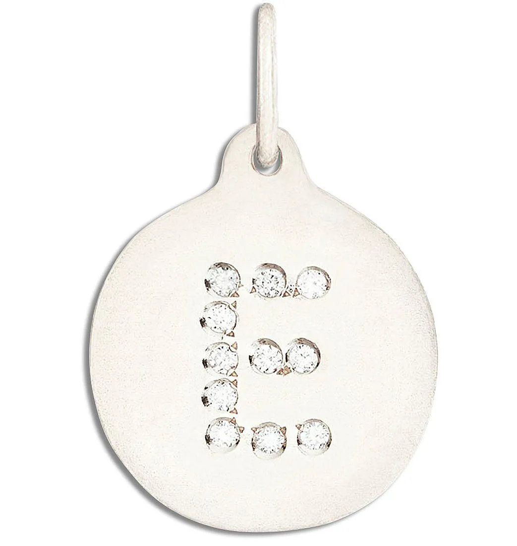 "E" Alphabet Charm Pavé Diamonds