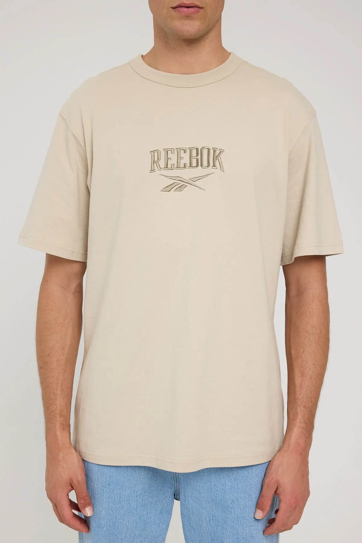 Reebok Tonal Embroidered Tee Moon Stone