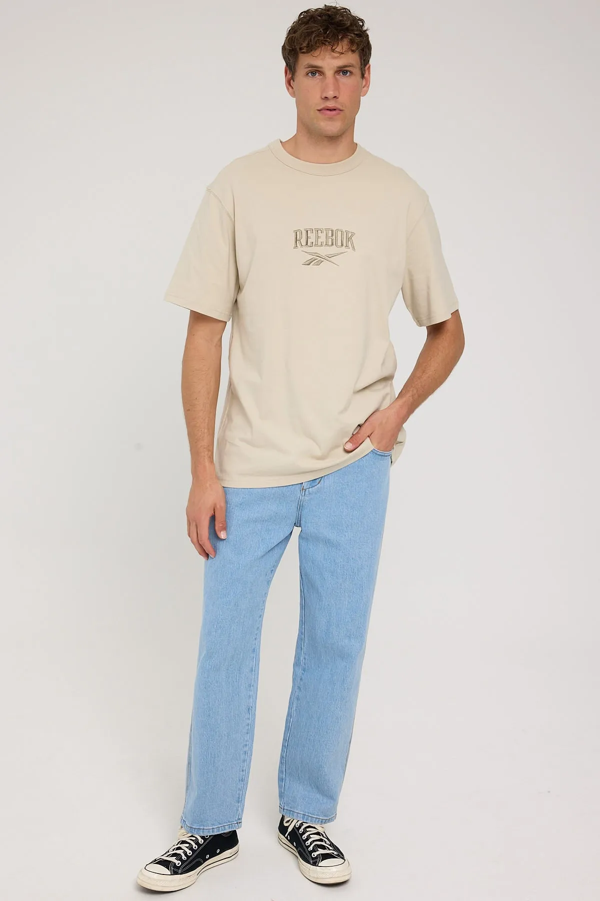 Reebok Tonal Embroidered Tee Moon Stone