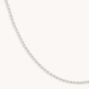 Rope Chain Necklace in Silver