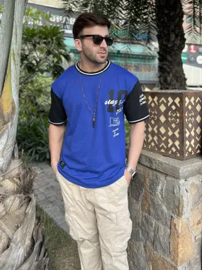 Royal Blue Oversized Varsity T-shirt