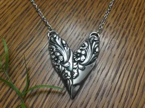 Silverware Heart Necklace Evening Star