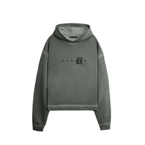 STAMPD Transit Oil Wash Cropped Hoodie Jade