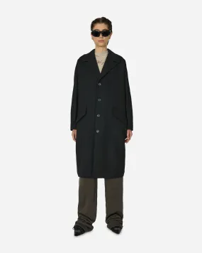 Wool Gabardine Coat Black