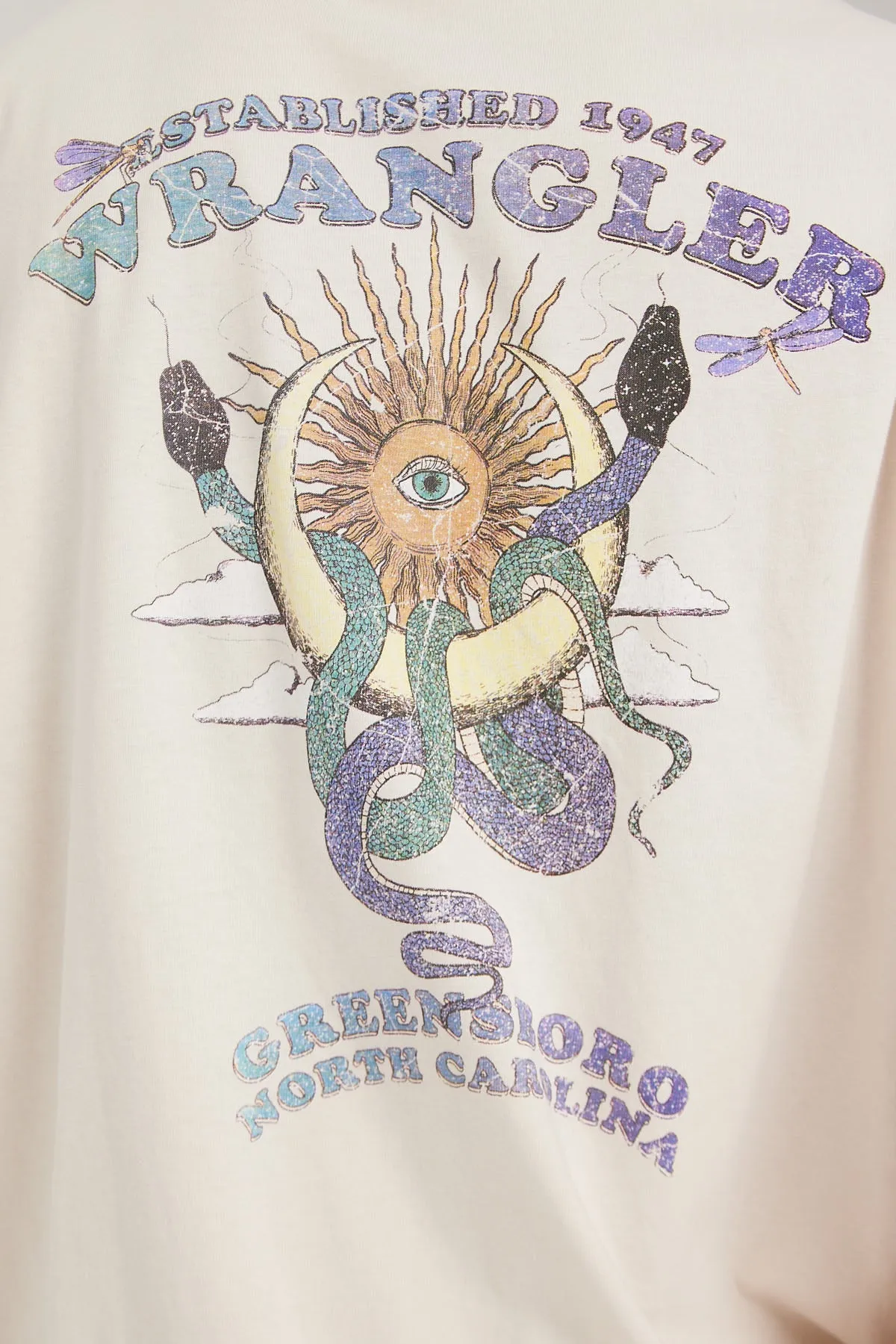 Wrangler Snake Moon Slacker Tee Ecru