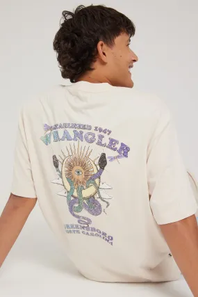 Wrangler Snake Moon Slacker Tee Ecru