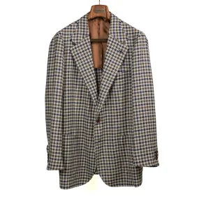 x Sartoria Carrara: unlined sport coat in Marling & Evans wool silk linen guncheck